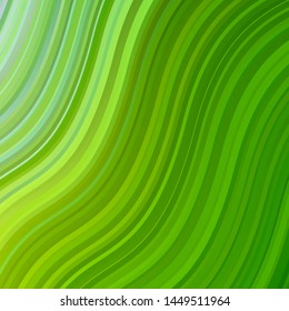Light Green, Yellow vector backdrop with bent lines. Colorful illustration in circular style with lines. Template for cellphones.