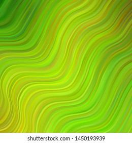 Light Green, Yellow vector backdrop with curves. Colorful illustration, which consists of curves. Design for your business promotion.