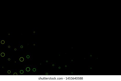 Light Green, Yellow vector backdrop with dots. Modern abstract illustration with colorful water drops. Template for your brand book.