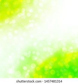 Light Green, Yellow vector backdrop with circles. Glitter abstract illustration with colorful drops. Design for posters, banners.