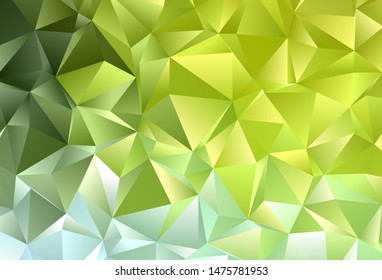 Light Green, Yellow vector backdrop with lines, triangles. Glitter abstract illustration with triangular shapes. Best design for poster, banner.
