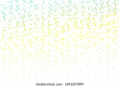 Light Green, Yellow vector backdrop with dots. Abstract illustration with colored bubbles in nature style. Pattern for ads, leaflets.