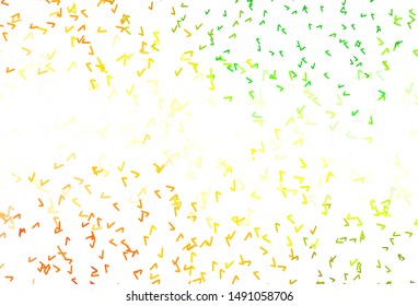 Light Green, Yellow vector backdrop with curved lines. Brand new colorful illustration in simple style. Colorful wave pattern for your design.
