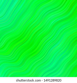 Light Green, Yellow vector backdrop with bent lines. Abstract illustration with gradient bows. Pattern for booklets, leaflets.