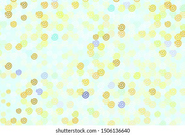 Light Green, Yellow vector backdrop with curved lines. Shining colorful illustration in simple style. New composition for your brand book.