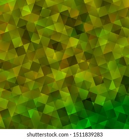 Light Green, Yellow vector backdrop with lines, rhombus. Abstract gradient illustration with triangles, cubes. Template for landing pages.