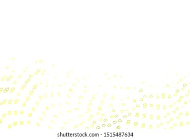 Light Green, Yellow vector backdrop with sweet hearts. Blurred decorative design in doodle style with hearts. Template for Valentine's greeting postcards.