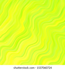 Light Green, Yellow vector backdrop with curves. Gradient illustration in simple style with bows. Pattern for commercials, ads.
