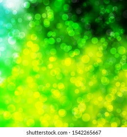 Light Green, Yellow vector backdrop with dots. Illustration with set of shining colorful abstract spheres. Pattern for business ads.