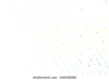 Light Green, Yellow vector backdrop with dots. Beautiful colored illustration with blurred circles in nature style. Completely new template for your brand book.