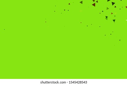 Light Green, Yellow vector backdrop with lines, triangles. Triangles on abstract background with colorful gradient. Pattern for commercials.