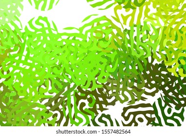 Light Green, Yellow vector backdrop with memphis shapes. Colorful chaotic forms with gradient in modern style. Modern design for your business card.