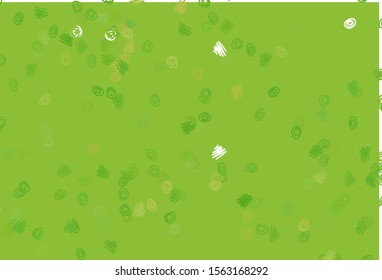 Light Green, Yellow vector backdrop with dots. Abstract illustration with colored bubbles in nature style. Pattern for beautiful websites.