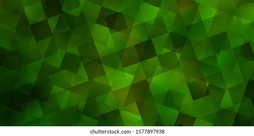 Light Green, Yellow vector backdrop with lines, rhombus. Decorative design in abstract style with lines, cubes. Pattern for booklets, leaflets