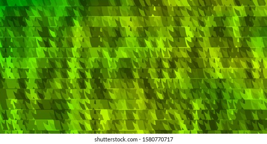 Light Green, Yellow vector backdrop with lines, triangles. Smart design in abstract style with gradient triangles. Pattern for booklets, leaflets