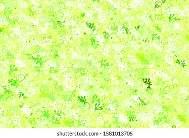 Light Green, Yellow vector backdrop with memphis shapes. Colorful chaotic forms with gradient in modern style. Elegant design for wallpapers.