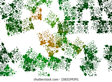 Light Green, Yellow vector backdrop with memphis shapes. Illustration with colorful gradient shapes in abstract style. Background for a cell phone.
