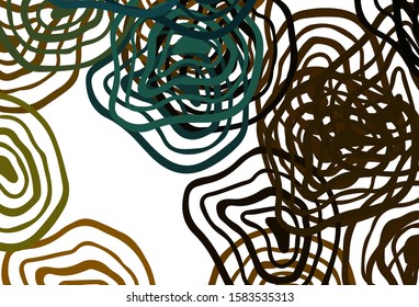 Light Green, Yellow vector backdrop with bent lines. Colorful illustration in abstract style with gradient. A completely new template for your design.
