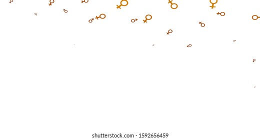 Light Green, Yellow vector backdrop with woman's power symbols. Simple design in abstract style with women’s rights activism. Sample for your web designers.