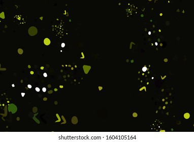 Light Green, Yellow vector backdrop with memphis shapes. Simple colorful illustration with abstract gradient shapes. Elegant design for wallpapers.