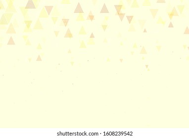 Light Green, Yellow vector backdrop with lines, circles. Abstract gradient illustration with circles, triangles. Pattern for booklets, leaflets