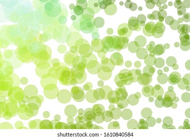 Light Green, Yellow vector backdrop with dots. Illustration with set of shining colorful abstract circles. Pattern for beautiful websites.