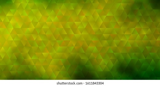 Light Green, Yellow vector backdrop with lines, triangles. Abstract gradient illustration with triangles. Pattern for booklets, leaflets
