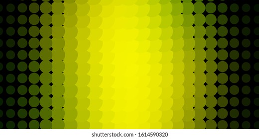 Light Green, Yellow vector backdrop with dots. Abstract illustration with colorful spots in nature style. Pattern for websites.
