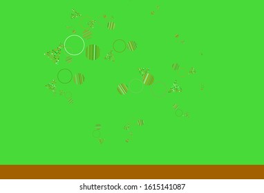 Light Green, Yellow vector backdrop with lines, circles. Decorative design in abstract style with lines, dots. Pattern for booklets, leaflets