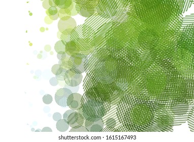 Light Green, Yellow vector backdrop with dots. Blurred bubbles on abstract background with colorful gradient. Pattern for beautiful websites.