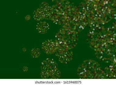 Light Green, Yellow vector backdrop with dots. Blurred decorative design in abstract style with bubbles. Pattern for futuristic ad, booklets.