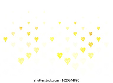Light Green, Yellow vector backdrop with sweet hearts. Beautiful abstract hearts on colorful gradient background. Pattern for marriage gifts, congratulations.