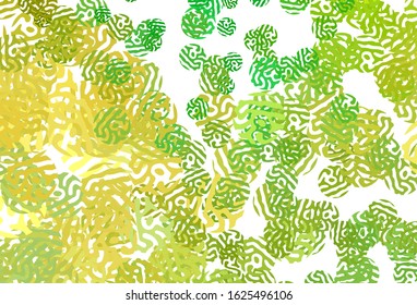 Light Green, Yellow vector backdrop with memphis shapes. Simple colorful illustration with abstract gradient shapes. Simple design for your web site.