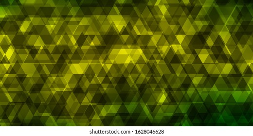 Light Green, Yellow vector backdrop with lines, triangles. Modern gradient illustration with colorful triangles. Design for your promotions.
