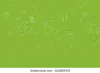 Light Green, Yellow vector backdrop with lines, circles. Circles, lines on abstract background with colorful gradient. Pattern for commercials.