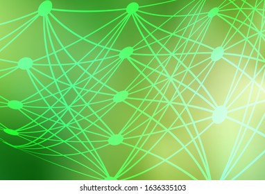 Light Green, Yellow vector backdrop with artificial intelligence data. Colorful design in simple style with AI links. Template for ads of intellect, innovations.