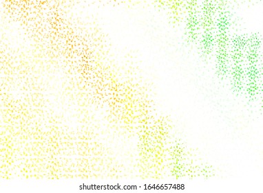 Light Green, Yellow vector backdrop with dots. Modern abstract illustration with colorful water drops. Pattern for ads, leaflets.