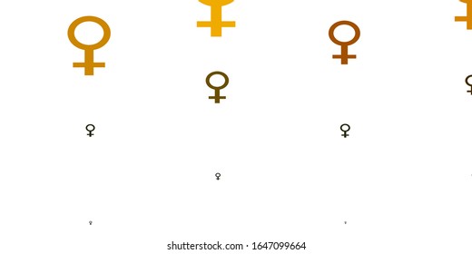 Light Green, Yellow vector backdrop with woman's power symbols. Abstract illustration with a depiction of women's power. Sample for your web designers.