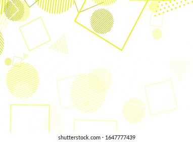 Hellgrüne, gelbe Vektorillustration mit Linien, Kreisen, Rhombus. Illustration mit bunten Kreisen, Dreiecken, Rechtecken. Muster für Broschüren, Faltblätter