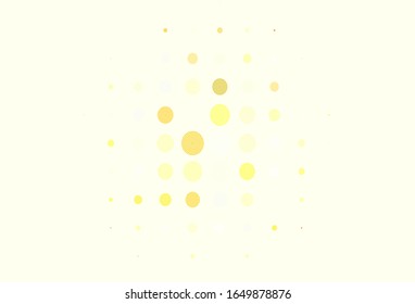Light Green, Yellow vector backdrop with dots. Blurred bubbles on abstract background with colorful gradient. Pattern for futuristic ad, booklets.