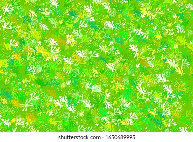 Light Green, Yellow vector backdrop with memphis shapes. Simple colorful illustration with abstract gradient shapes. Modern design for your business card.