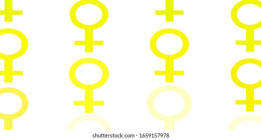 Light Green, Yellow vector backdrop with woman's power symbols. Colorful illustration with gradient feminism shapes. New design for your web apps.