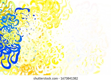 Light Green, Yellow vector backdrop with curved lines. Modern gradient abstract illustration with bandy lines. Abstract style for your business design.
