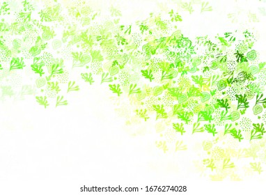Light Green, Yellow vector backdrop with memphis shapes. Colorful chaotic forms with gradient in modern style. Elegant design for wallpapers.