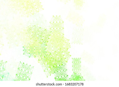 Light Green, Yellow vector backdrop with artificial intelligence data. Shining colorful illustration with real structure of AI. Pattern for science, futuristic designs.