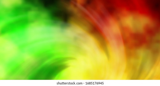 Light Green, Yellow vector backdrop with cumulus. Gradient illustration with colorful sky, clouds. Template for websites.