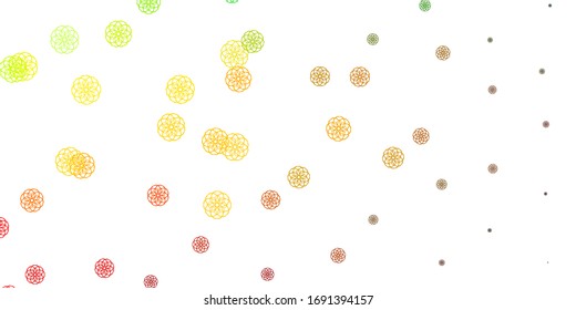 Light Green, Yellow vector backdrop with chaotic shapes. Colorful abstract forms with gradient in simple style. Smart design for your business.
