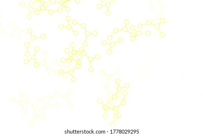 Light Green, Yellow vector backdrop with artificial intelligence data. Abstract illustration with links and dots of AI. Design for depiction of cyber innovations.