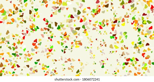 Light green, yellow vector backdrop with chaotic shapes. Modern abstract illustration with gradient random forms. Elegant design for wallpaper set.