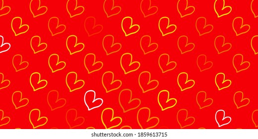 Light Green, Yellow vector backdrop with sweet hearts. Abstract illustration with a depiction of women power. Design for International Women Day.